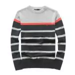 ralph lauren polo pull lambswool rayure orange